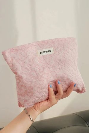 Quick Outfits, Modest Fashion Outfits Ideas Soft Girl Pink Leopard Makeup Bag