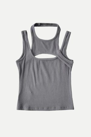 Quick Outfits, Modest Fashion Outfits Ideas Sporty Asymmetric Tank Top