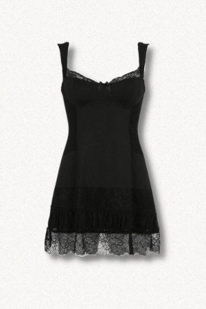 Quick Outfits, Modest Fashion Outfits Ideas Square Neck Lace Mini Dress