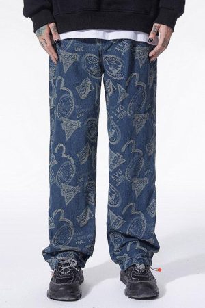 Quick Outfits, Modest Fashion Outfits Ideas Straight Leg Printed Jeans