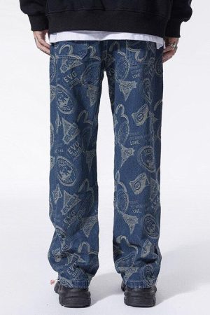 Quick Outfits, Modest Fashion Outfits Ideas Straight Leg Printed Jeans
