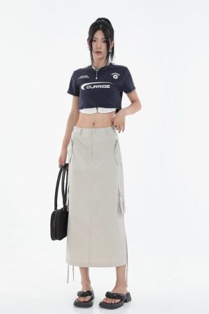 Quick Outfits, Modest Fashion Outfits Ideas Tech Parachute Maxi Skirt
