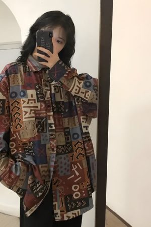 Quick Outfits, Modest Fashion Outfits Ideas Vintage Abstract Designed Shirt