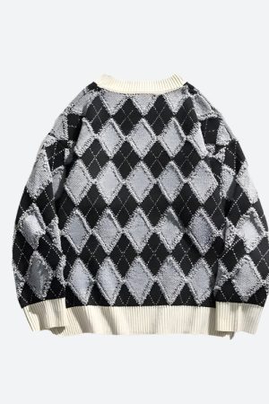 Quick Outfits, Modest Fashion Outfits Ideas Vintage Argyle Knitted Sweater