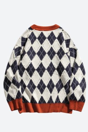 Quick Outfits, Modest Fashion Outfits Ideas Vintage Argyle Knitted Sweater