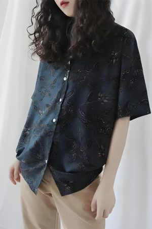Quick Outfits, Modest Fashion Outfits Ideas Vintage Leaf Designed Shirt