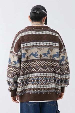 Quick Outfits, Modest Fashion Outfits Ideas Vintage Rabbits Knitted Sweater