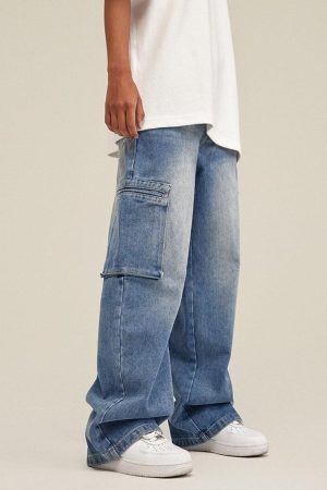 Quick Outfits, Modest Fashion Outfits Ideas Washed Baggy Cargo Jeans