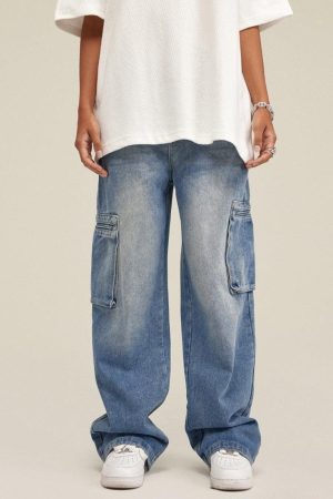 Quick Outfits, Modest Fashion Outfits Ideas Washed Baggy Cargo Jeans