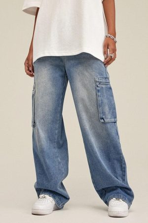 Quick Outfits, Modest Fashion Outfits Ideas Washed Baggy Cargo Jeans