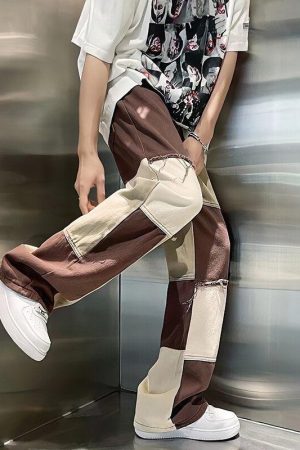 Quick Outfits, Modest Fashion Outfits Ideas Y2K Patchwork Pants