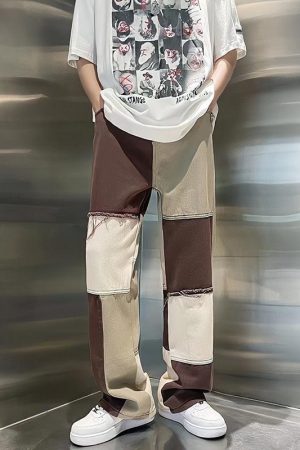 Quick Outfits, Modest Fashion Outfits Ideas Y2K Patchwork Pants