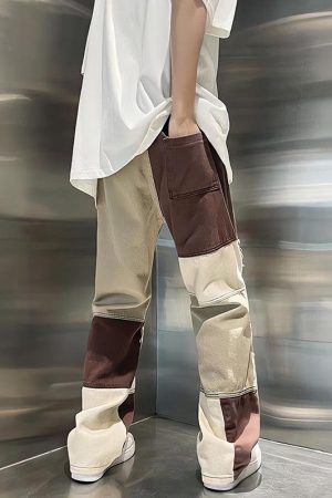 Quick Outfits, Modest Fashion Outfits Ideas Y2K Patchwork Pants