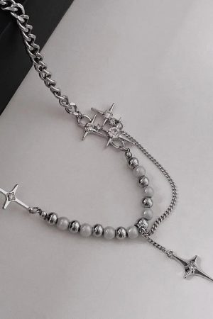 Quick Outfits, Modest Fashion Outfits Ideas Y2K Star Beaded Chain Necklace