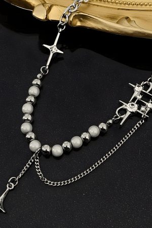 Quick Outfits, Modest Fashion Outfits Ideas Y2K Star Beaded Chain Necklace