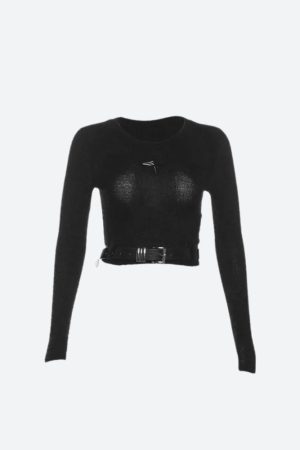 Quick Outfits, Modest Fashion Outfits Ideas Y2K Star Belted Crop Top