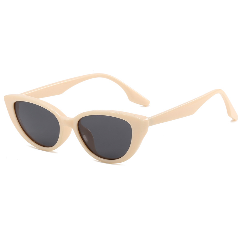 Retro Milk White Cat Eye Sunglasses for Women - 2025 Korean Style High-End Fashion for Square & Round Faces