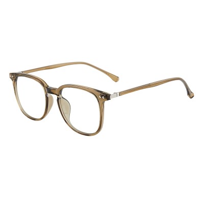 Retro Olive Green Square Glasses for Round Faces - Flat Lens Women's Eyewear, Y2K Style