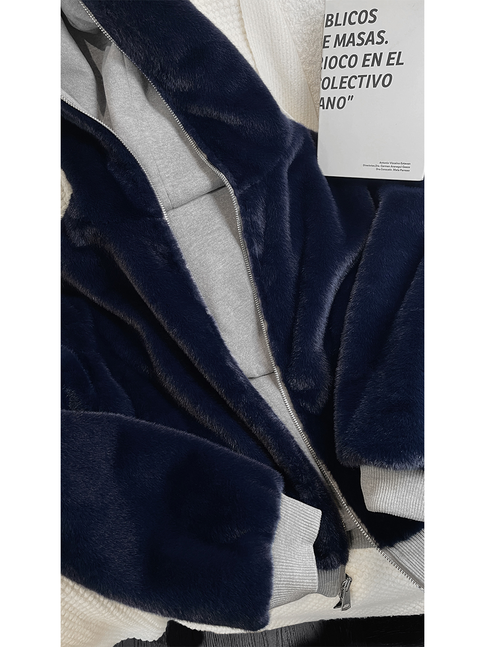 Reversible Plush Hooded Jacket and Casual Long Pants Set - American Retro Winter Fashion, Cozy Outfit for Stylish Comfort