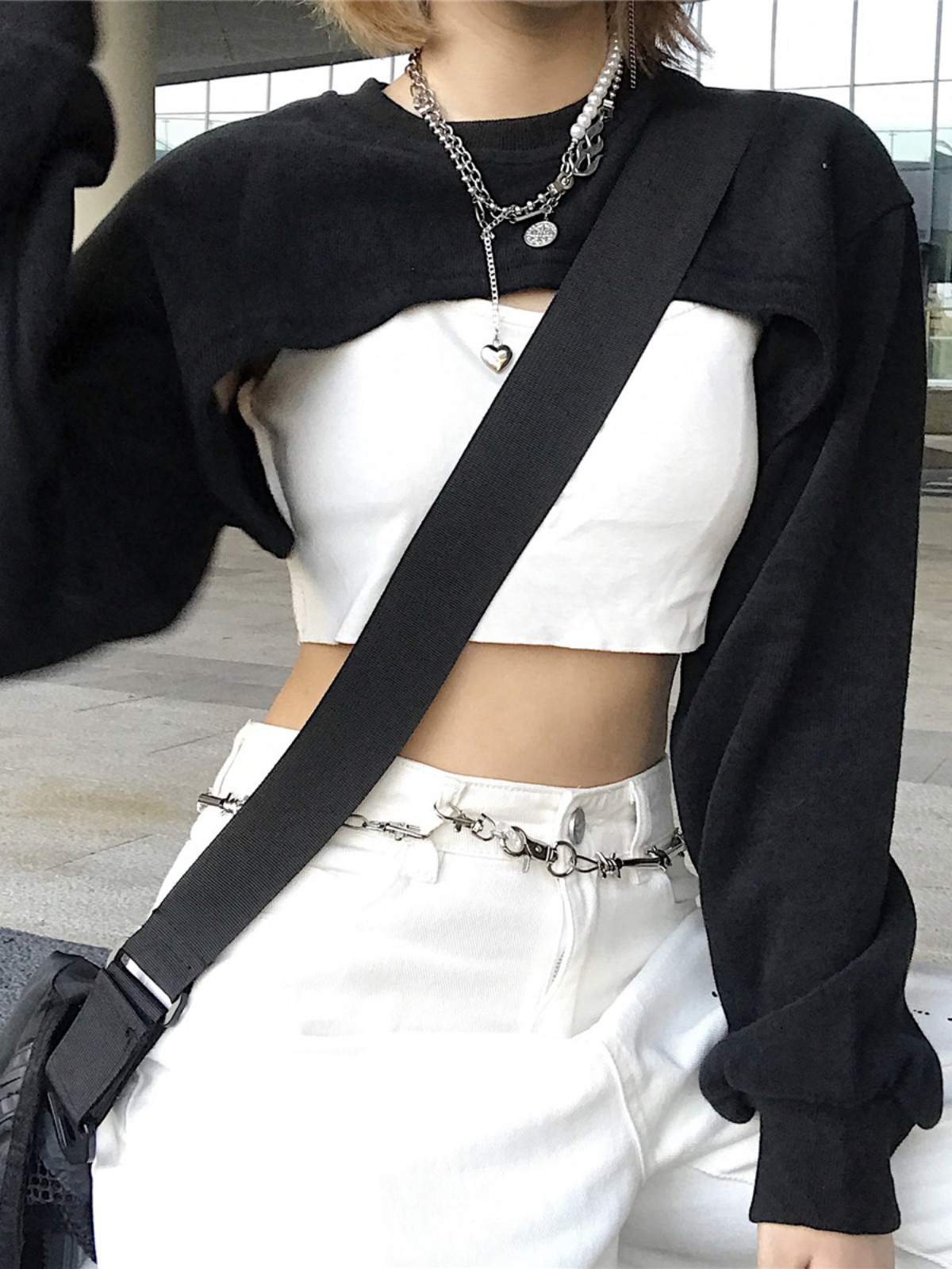 Ultra-Short Hip-Hop Crop Top for Women - American Street Style Jazz Dance Practice Shirt