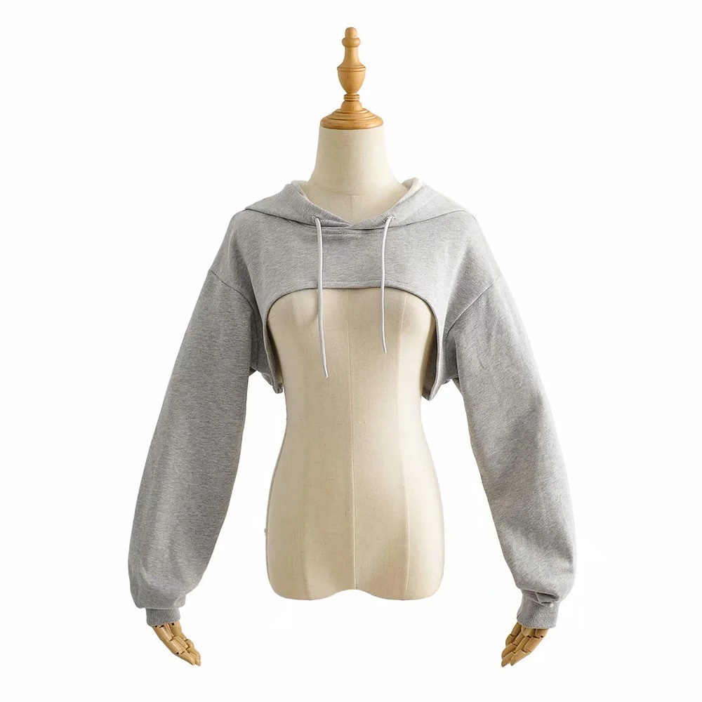 Ultra-Short Spicy Girl Sports Hoodie - Women's 2025 Jazz Dance Top in Trendy Y2K Style
