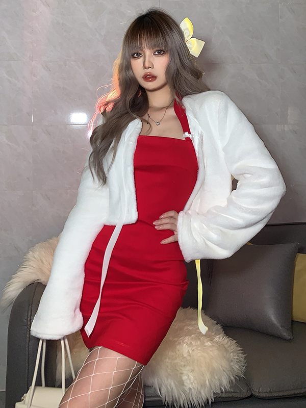 Versatile White Fuzzy Tie Cardigan - Long Sleeve Short Jacket for Stylish Layering - Perfect for Fall and Winter Fashion