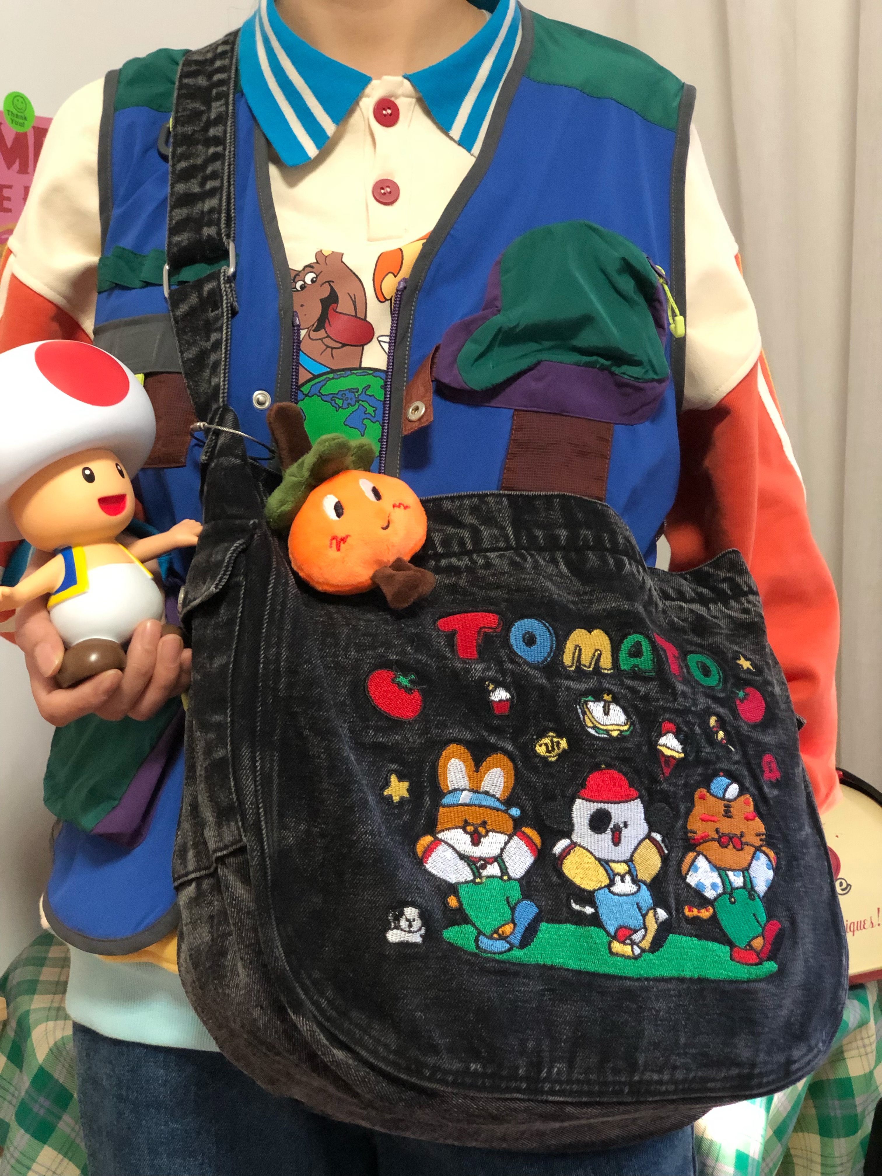 Vintage-Inspired Denim Shoulder Crossbody Bag - Large Capacity Retro Tote for Spring/Summer - Versatile Student Bag