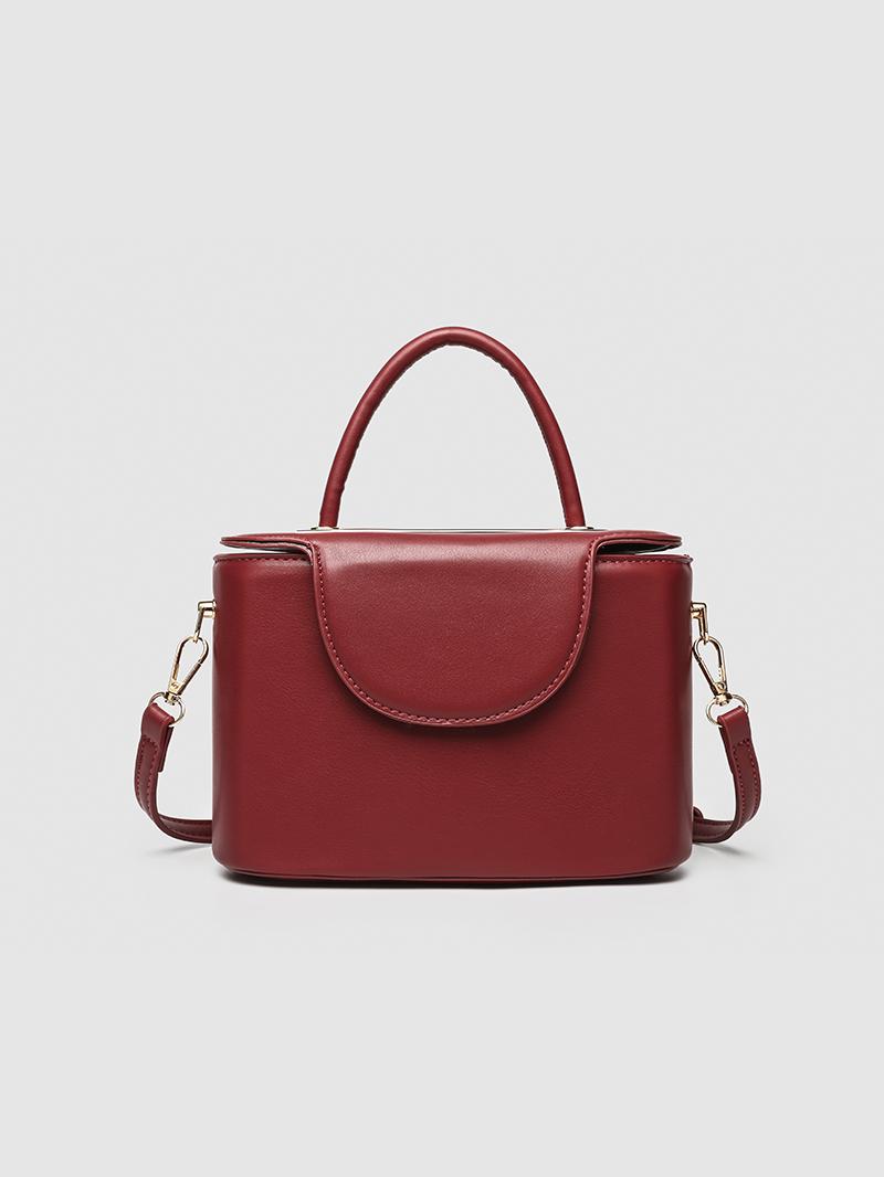 Vintage Red Bucket Handbag for Women - 2025 Small Niche Design Fashion Shoulder & Crossbody Bag