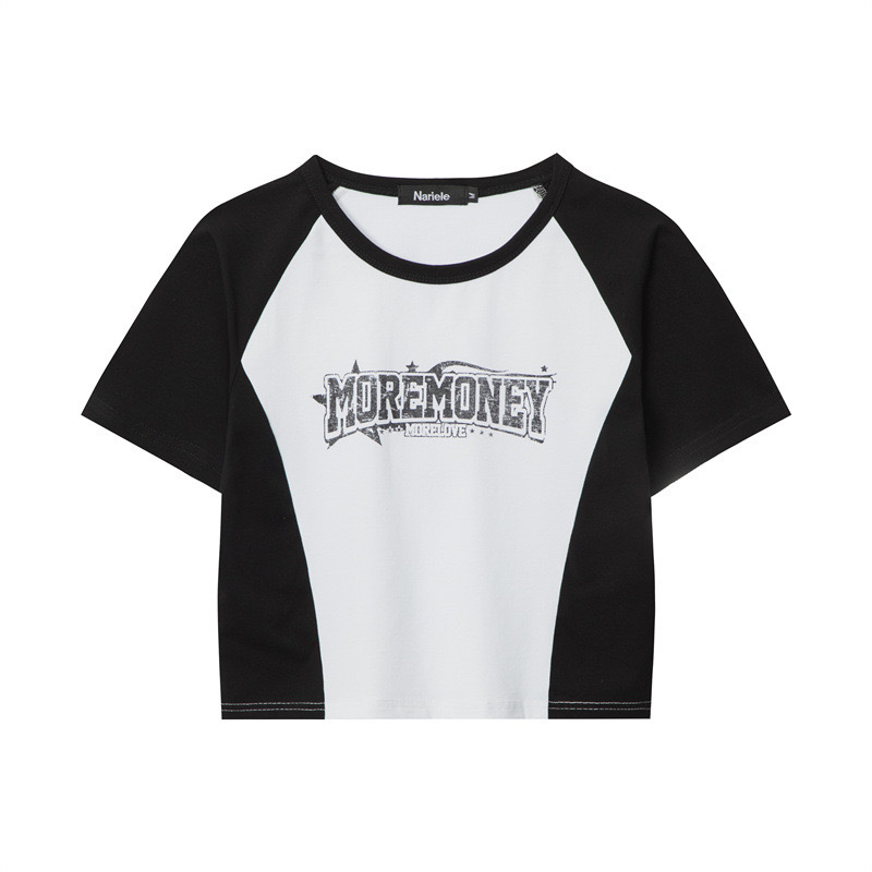 Womenâ€™s K-Pop Inspired Sweet and Spicy Jazz Dance Crop Top - American Style Letter Short Sleeve T-Shirt