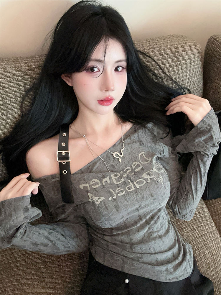Women's Long Sleeve Wasteland Wind Top - Jazz Dance & K-Pop Inspired Fall/Winter T-Shirt for Music Festival Style