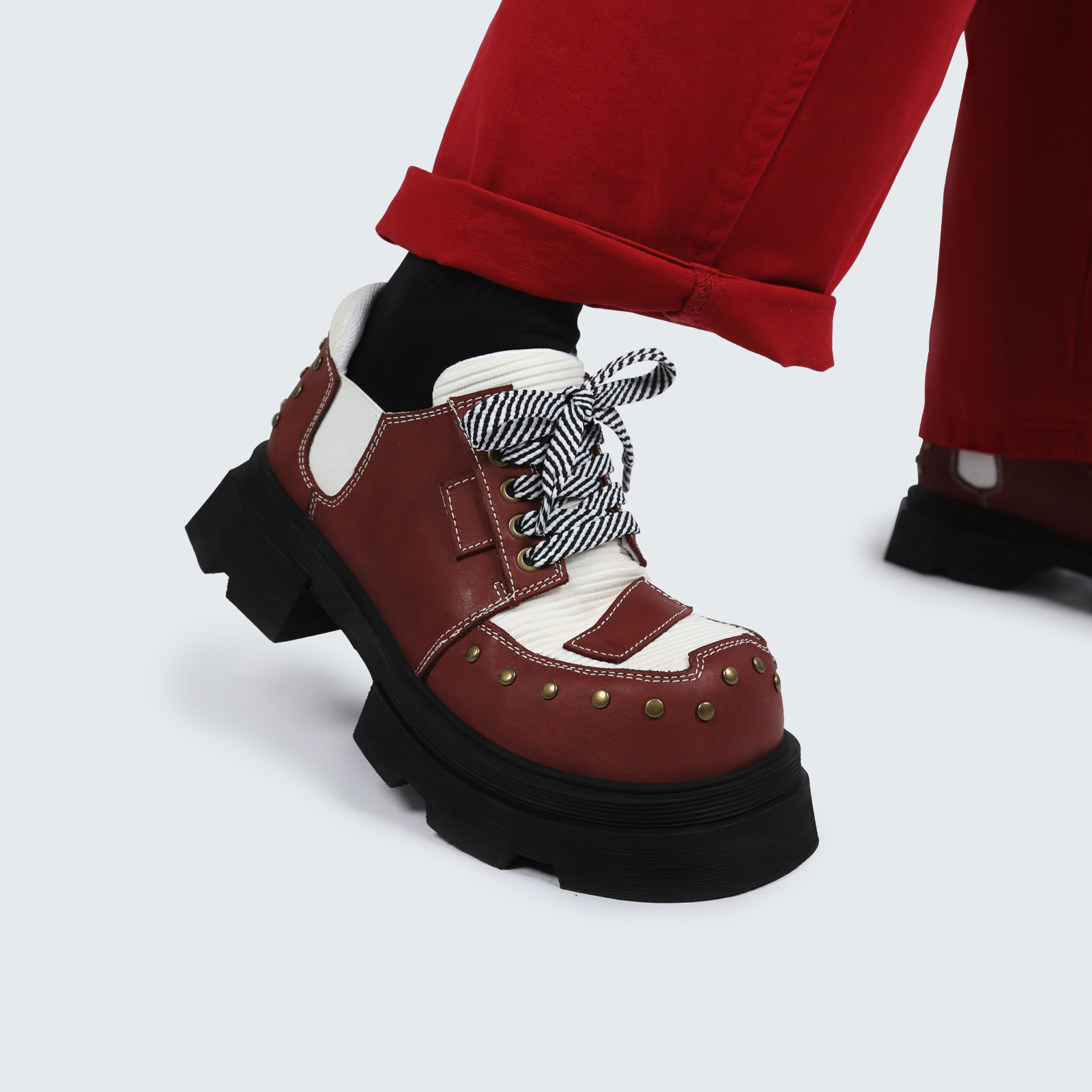 Women's Punk Derby Shoes - 2025 Summer Slim-Fit Leather with Thick Soles, Dark Aesthetic, Trendy Footwear