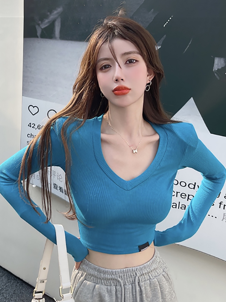 Women's Y2K Short-Sleeve T-Shirt - Autumn Winter Jazz Dance Top, K-Pop Style Performance Outfit for Girls