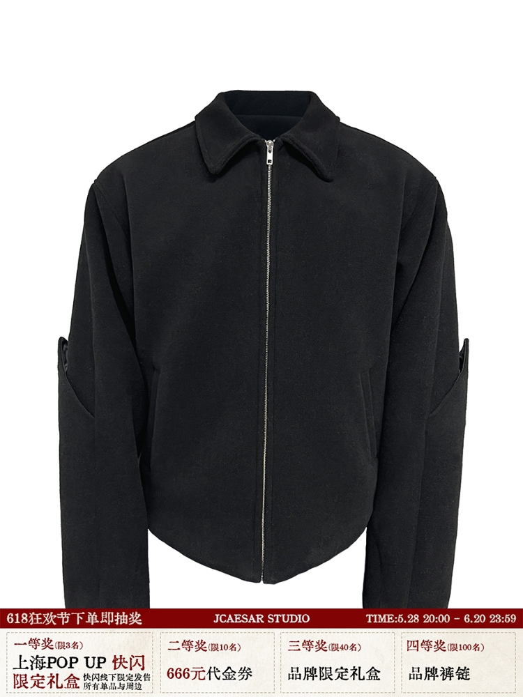 Wool Armguard Jacket with Hand Protection - 70% Wool Binbali Fabric, Stylish and Functional Outerwear, Perfect for Cold Weather