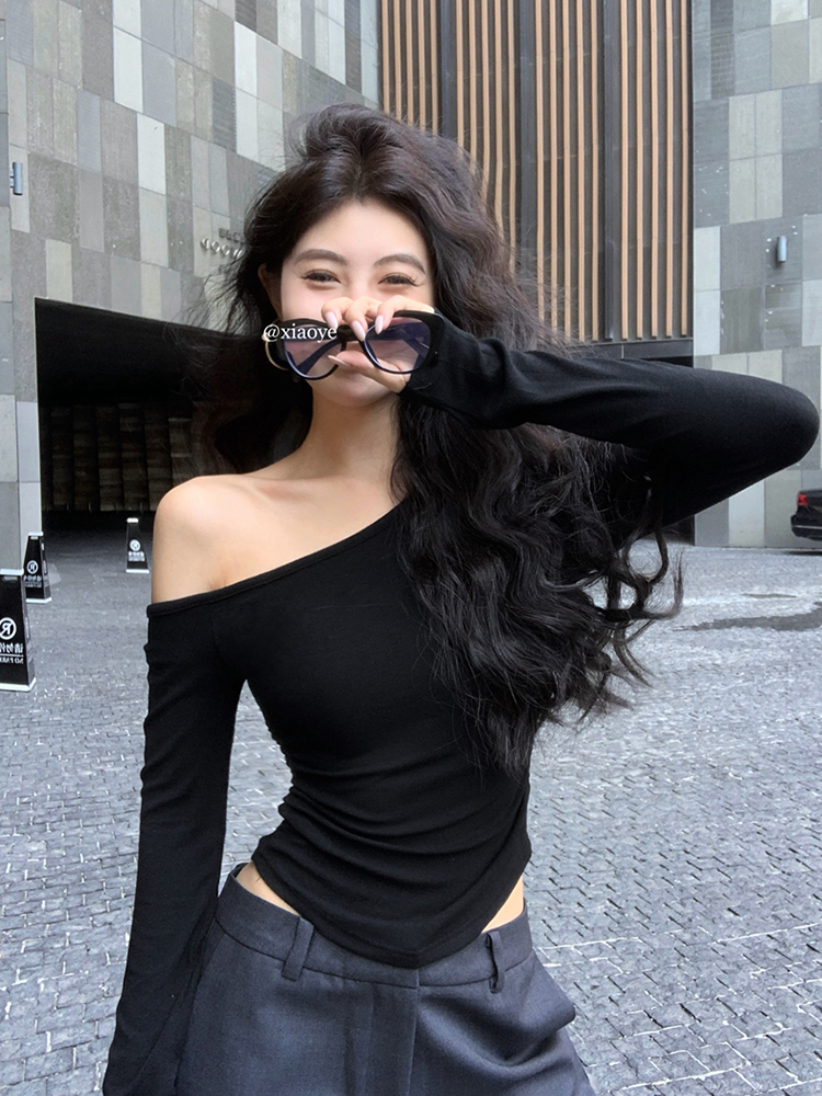 Y2K Fitted Base T-Shirt for Women - Early Autumn Jazz Dance Outfit, Spicy Girl Music Festival Top, K-Pop Inspired Fashion