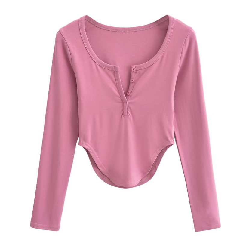 Y2K Long Sleeve Fitted T-Shirt for Women, Korean Style Jazz Dance Top, Pure Desire Design for Spicy Fashionistas