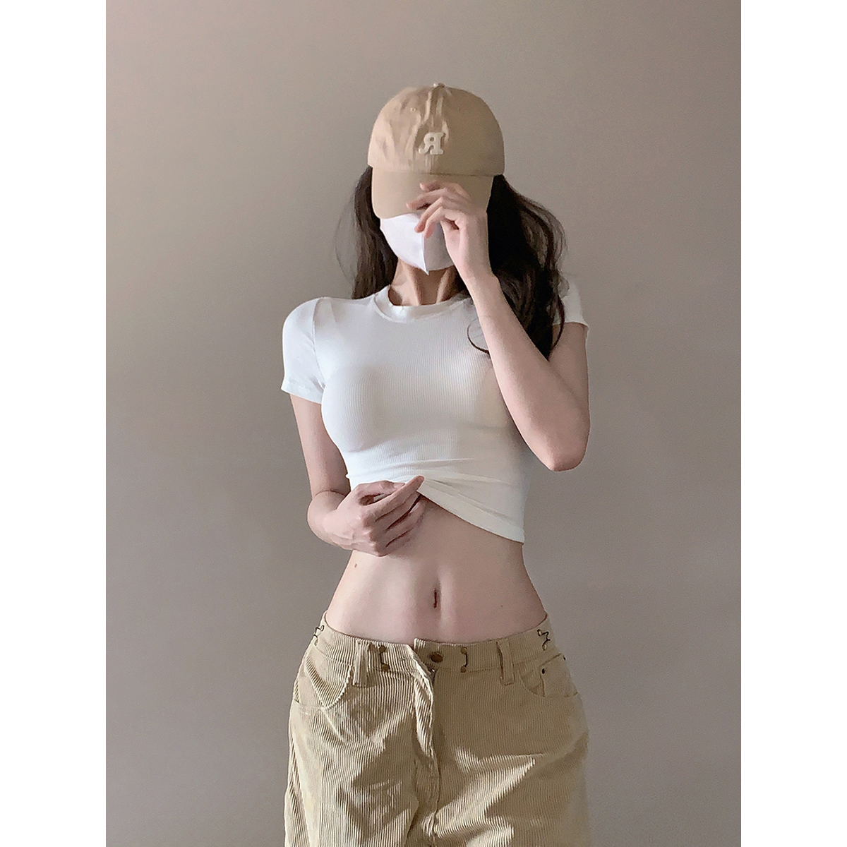 Y2K Slim-Fit Short Sleeve T-Shirt for Women, American Style Sweet and Spicy Jazz Dance Top, K-Pop Inspired Dance Outfit