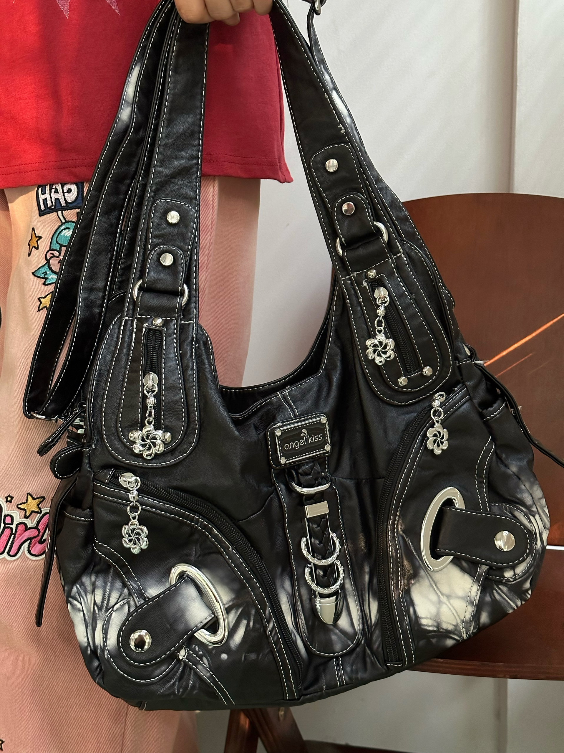 Y2K Tie-Dye Shoulder Crossbody Tote Bag - Retro Versatile Casual Bag for Spring and Summer, Perfect for Students and Spicy Girls