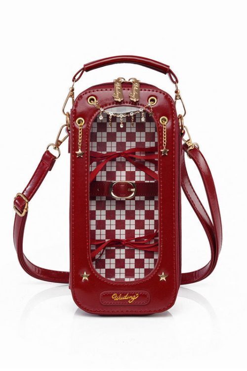 18cm BJD Doll Ita Crossbody Bag with Clear Window for Plushies and Pins