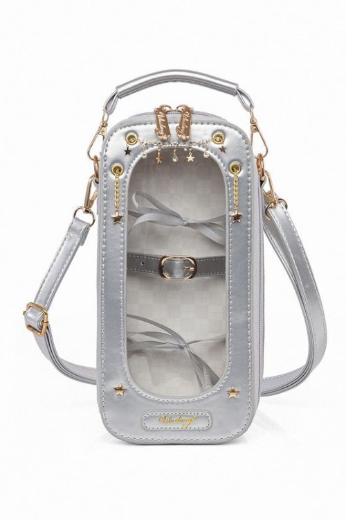18cm BJD Doll Ita Crossbody Bag with Clear Window for Plushies and Pins
