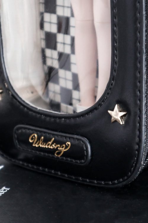 18cm BJD Doll Ita Crossbody Bag with Clear Window for Plushies and Pins