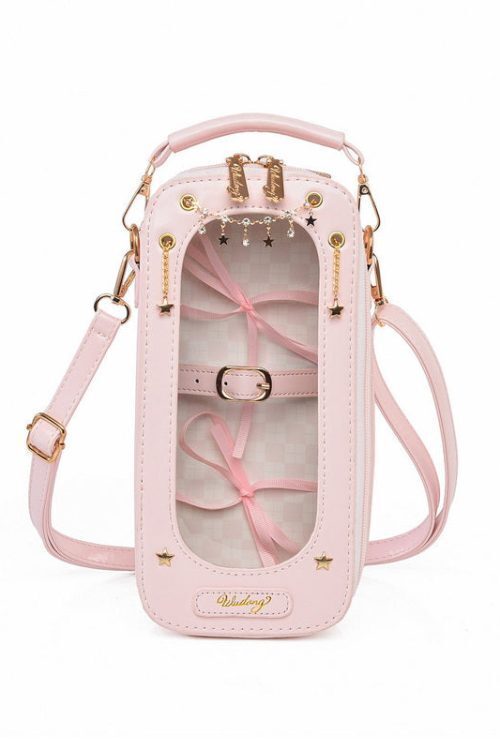 18cm BJD Doll Ita Crossbody Bag with Clear Window for Plushies and Pins
