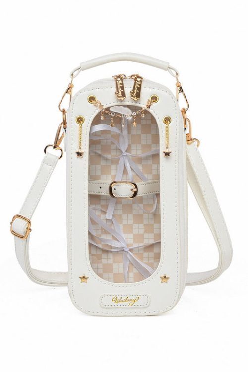 18cm BJD Doll Ita Crossbody Bag with Clear Window for Plushies and Pins