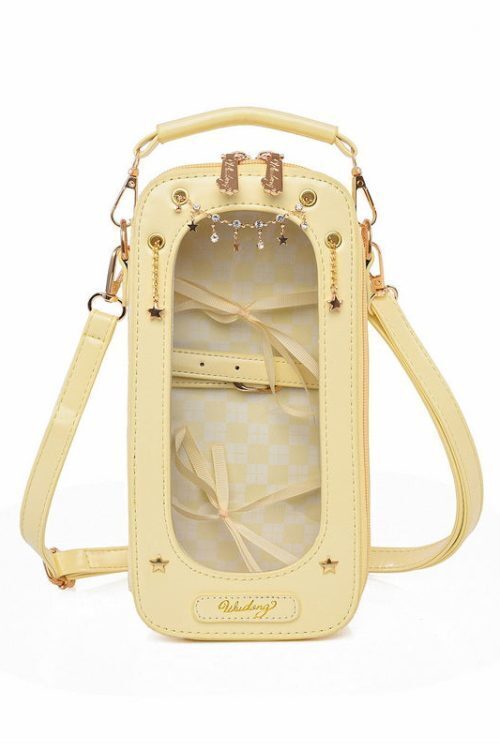 18cm BJD Doll Ita Crossbody Bag with Clear Window for Plushies and Pins