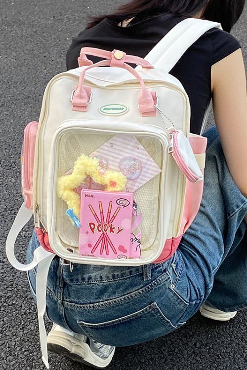 20cm Doll Ita Backpack with Clear Window for Plushies and Pins