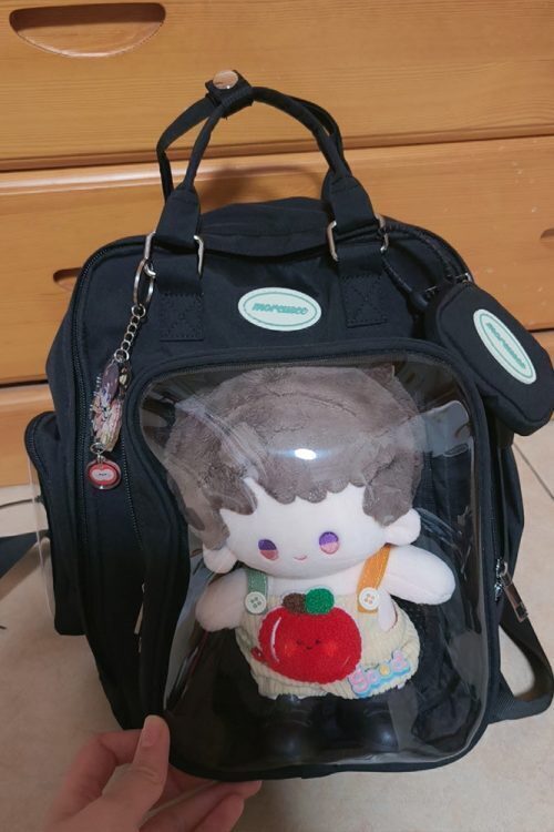 20cm Doll Ita Backpack with Clear Window for Plushies and Pins