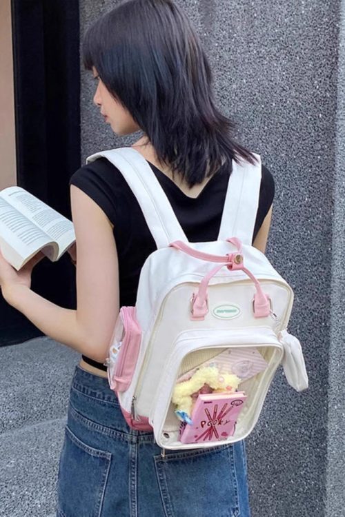 20cm Doll Ita Backpack with Clear Window for Plushies and Pins