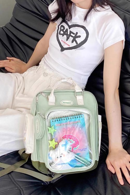 20cm Doll Ita Backpack with Clear Window for Plushies and Pins