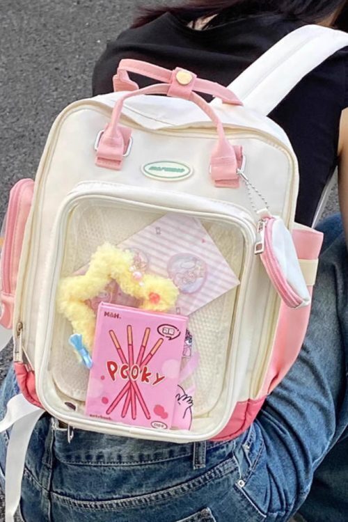 20cm Doll Ita Backpack with Clear Window for Plushies and Pins