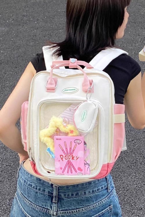 20cm Doll Ita Backpack with Clear Window for Plushies and Pins