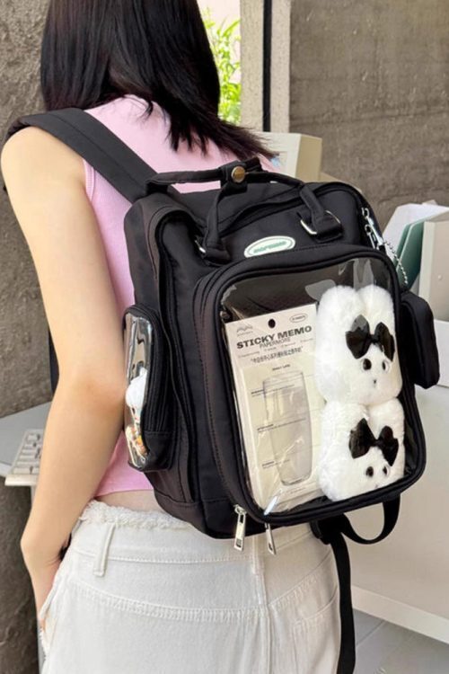 20cm Doll Ita Backpack with Clear Window for Plushies and Pins